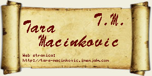 Tara Mačinković vizit kartica